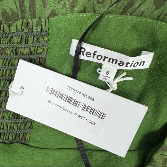 NWT Reformation Romona Jungle Print Maxi Dress Size 8 - Picture 6 of 7